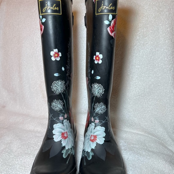 COPY - Joules Black Winter Rain Boots with Glossy Finish - Picture 3 of 11